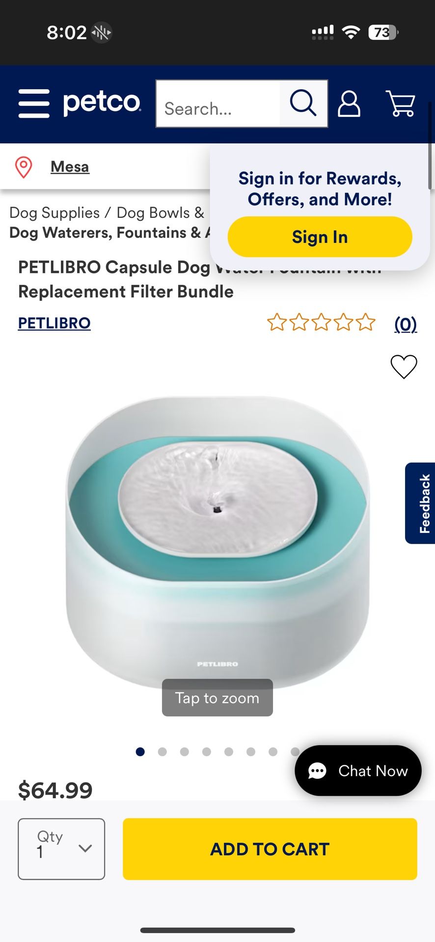 Dog Water Fountain Bowl