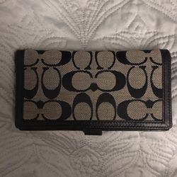 Coach Long wallet black grey monogram