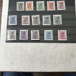 Croatia Complete Set MNH 9-23 Overprint On Yugoslavia Postage 