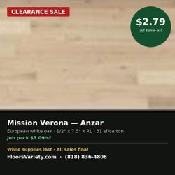 Mission Verona - Anzar European Oak Flooring - Clearance