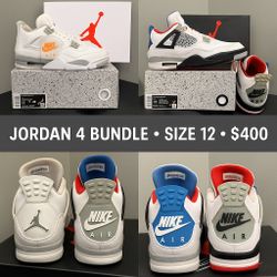 Jordan 4 Bundle – White Oreo + What The – Size 12 – $400