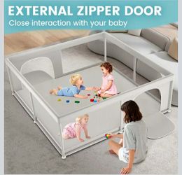 Hiaksedt 79x79 Inch Baby Playpen for Babies and Toddlers