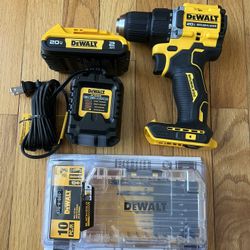 Dewalt 20V Brushless 1/2” Compact Drill kit with Battery, charger and Drill bit set