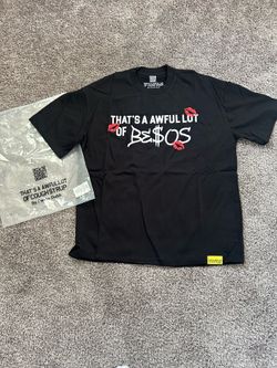 Size Extra Large (XL) alocs thats a lot of cough syrup black t shirt with kisses design.
