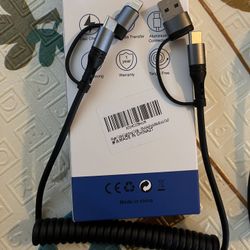 Lightning Cable [2Pack 4FT] 4 in 1 Multi Charging Cable 60W for iPhone 15/14/13/12/11 Pro Max/XS MAX/XR/XS/X/8/7/6 Plus/iPad/AirPods/MacBook/CarPlay