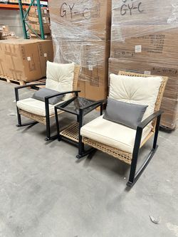 3pc patio rocker set with table