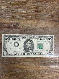 $5 old bill series 1995 Uncirculated