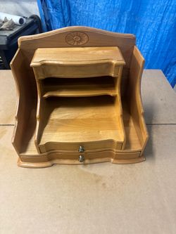 Wooden Desktop Organizer with Drawers