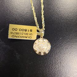 Fully Loaded Hamsa Eye Pendant And Solid Gold Chain