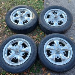 VwW - Empi Gt 5 Spoke Polished Aluminum Wheels w/Tires, 15"