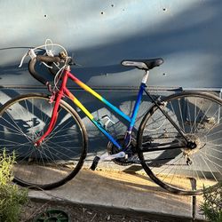 Rainbow paint road bike