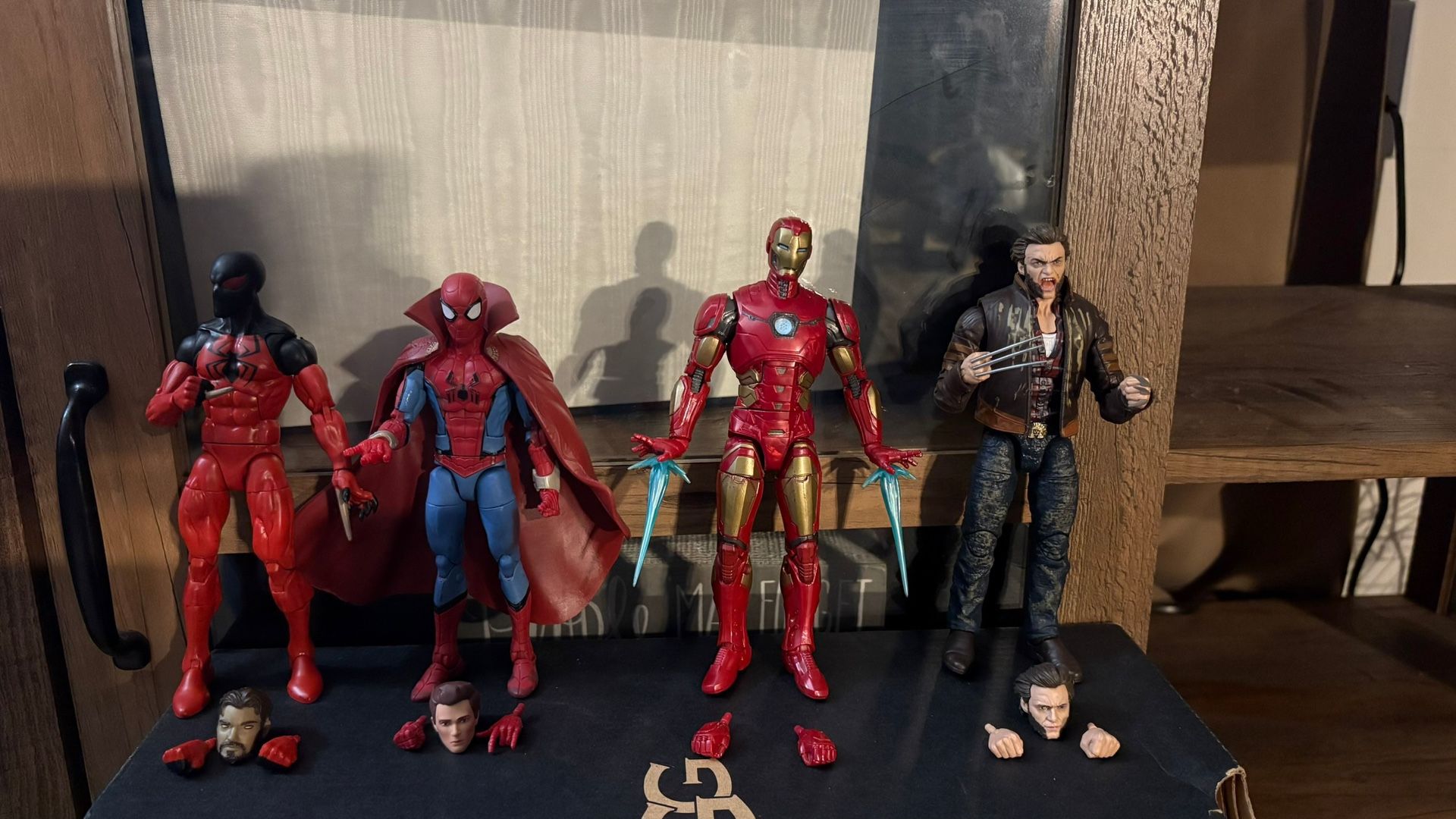 Marvel legends avengers Game iorn man, scarlet spider, what if peter parker(spider-man) with doctor stranger cloak, X-men Wolverine figure 