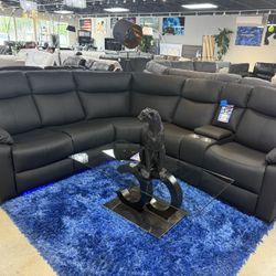 Black Reclining Sectional On Crazy End Of Summer Blowout Same Only $999