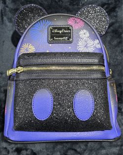 Disney Mickey Mouse Main Attraction Fireworks 50th Loungefly Backpack