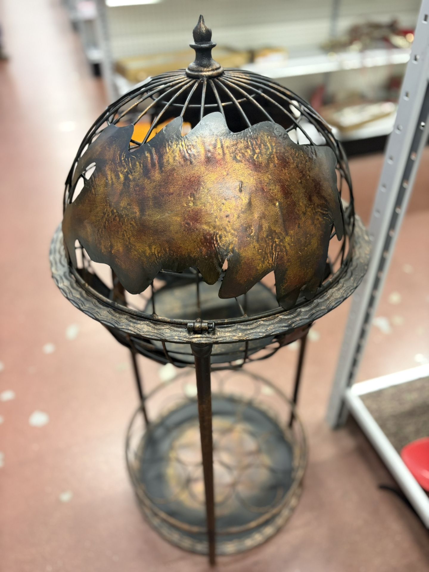 Wine Bottle / Bar cart On Wheels Globe Very Cool Piece