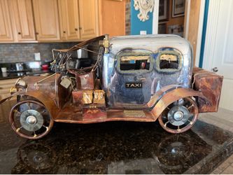 Large Vintage Metal TAXI  Model Sculpture