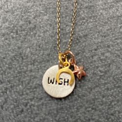 Sterling Silver Wish, Horseshoe & Star Necklace
