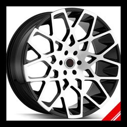 Brand New 24" SDA BCA 6x139.7 Black Machine Wheels
