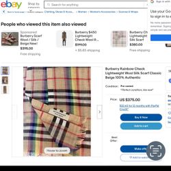 VINTAGE BURBERRY SCARF WOOL/SILK