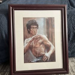 Bruce Lee Print with Frame