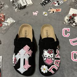 Custom Hello Kitty Patch Clogs 
