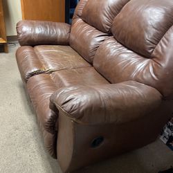 Brown Leather Reclining Couch Recliner