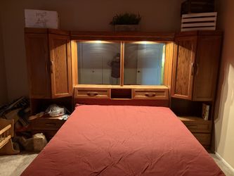 Queen Bedroom head board with storage