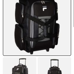 Fila 22" Lightweight Carry On Rolling Duffel Bag, Black