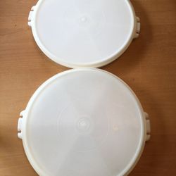 Set Of 2 Tupperware Divided Serving Trays With Lids 