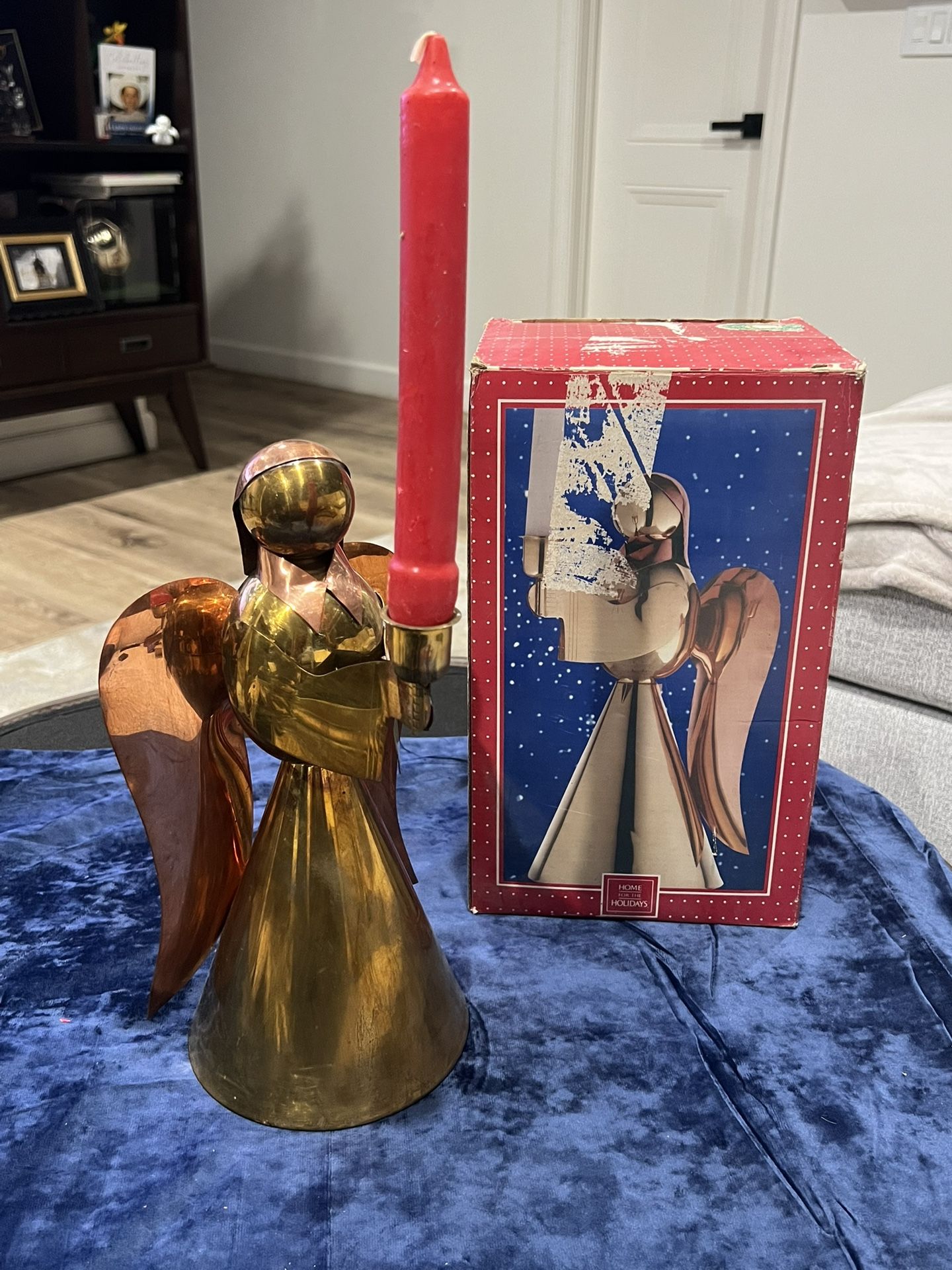 Vintage Home For The Holidays Angel 12” Brass&COPPER Candle Holder Royal Limited W/BOX
