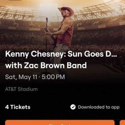 Kenny Chesney Sun Goes Down Tour With Zac Brown Band Saturday May 11th
