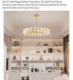 Crystal ceiling 32 inch chandelier