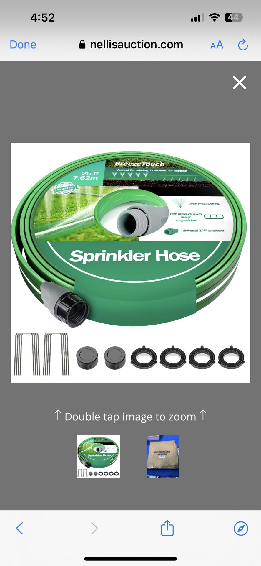 Breeze Touch 25FT Sprinkler Hoses, Flexible Garden Hose With High-Mist Spray, Leakproof Flat Irrigation Hose, Grass Watering Soaker Hose With Stakes F
