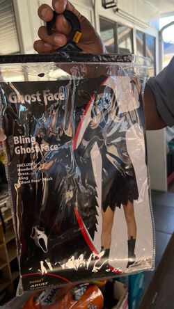 Bling Ghost Face Halloween Costume Adult Small