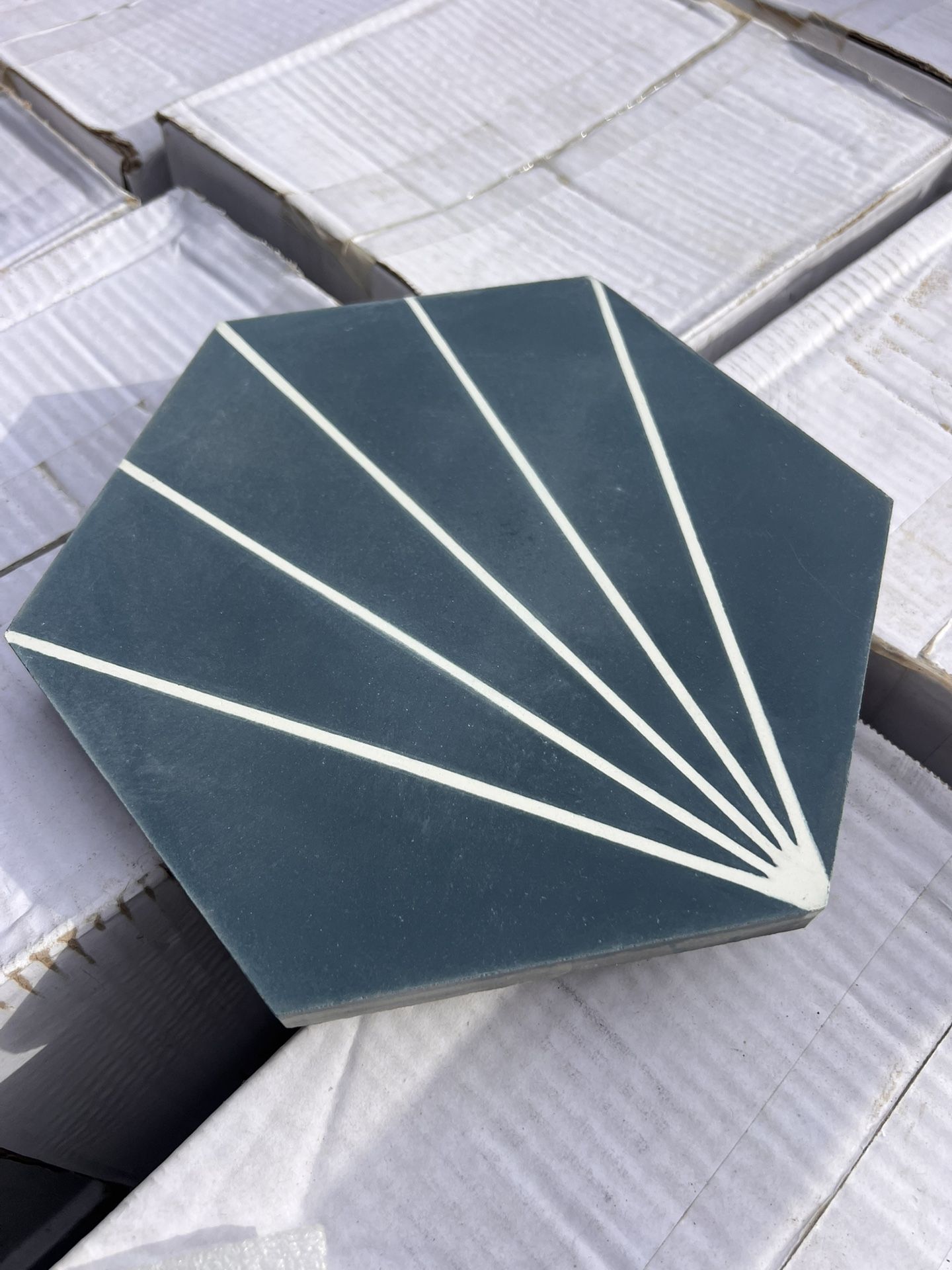 Hexagon Teal Hexagon Tile - 360 Sq Ft