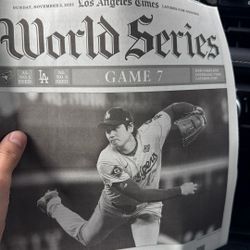 LA Times Dodgers Game 7 Newpapers