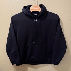 Men’s XXL Under Armour Black Fleece Lined Hoodie w/ Small Logo Hooded Sweater