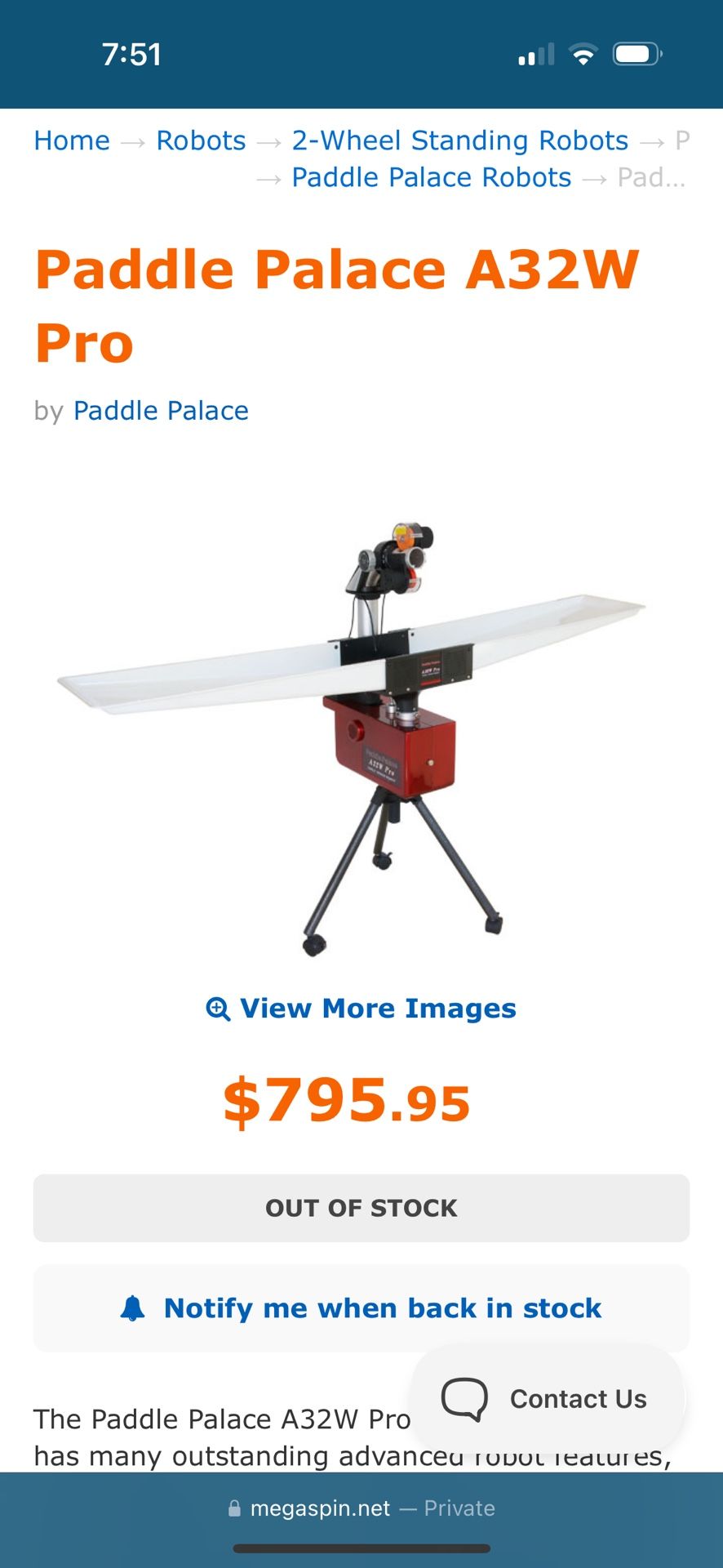Table Tennis Robot $299