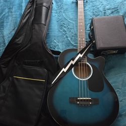 ACOUSTIC Electric Guitar W/ Amp And Carry Bag