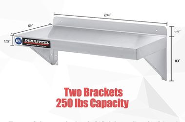 Stainless Steele Wall Shelf With Backsplash 