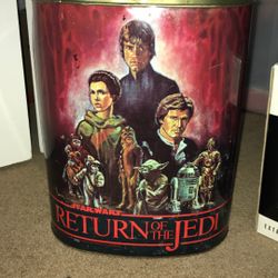 Vintage 80s Return Of The Jedi Metal Trash can 