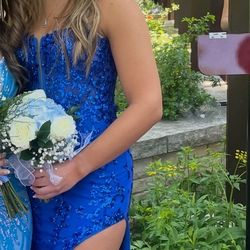 Formal dress - royal blue sequin  