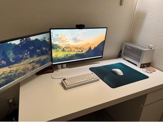 Complete SFF Gaming Setup - RTX 3080 / Ryzen 7 7700X / Dual Monitors / Desk
