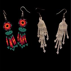 Bundle of two seed beads pierced earrings NWOT handmade