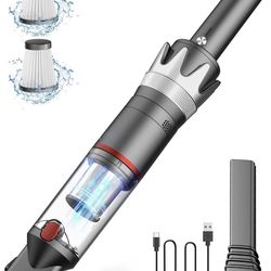 Handheld Vacuum Cordless, Portable Car Vacuum, 3-in-1 Rechargeable Mini Wireless Cleaner with 2-Speed for Couch, Pet Hair, Car