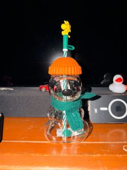 Starbucks x Peanuts Snoopy Glass Bottle with Woodstock Straw Topper