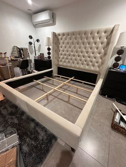 Ivory Upholstery Bed Frame