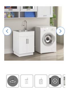 Freestanding Utility Tub Sink With Faucet