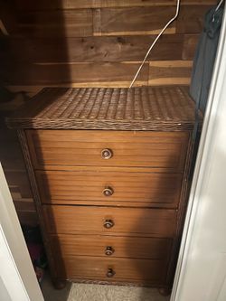 5 Drawer Brown Wooden Dresser