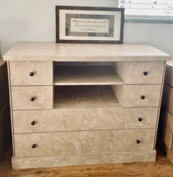 Elegant Marble-Top Dresser Set – 3 Pieces – $350